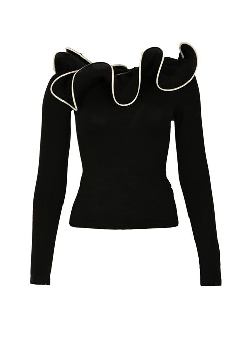 Maglia con rouches in viscosa NO SECRETS | 253NS045LIQUIRIZIA PROFILILATTE